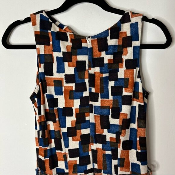 MANGO Suit Mini Dress Pencil sleeveless geometric pattern Size XS - Picture 13 of 16